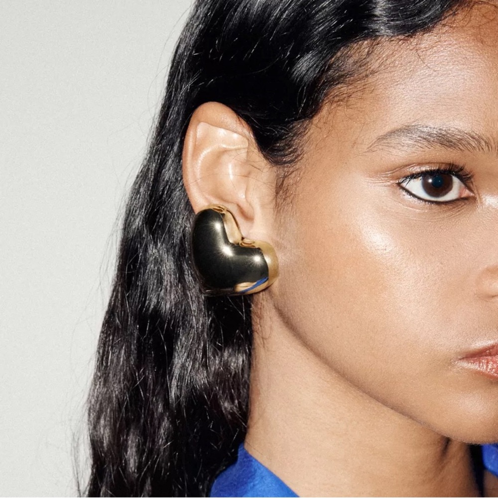 Zara metal heart earrings